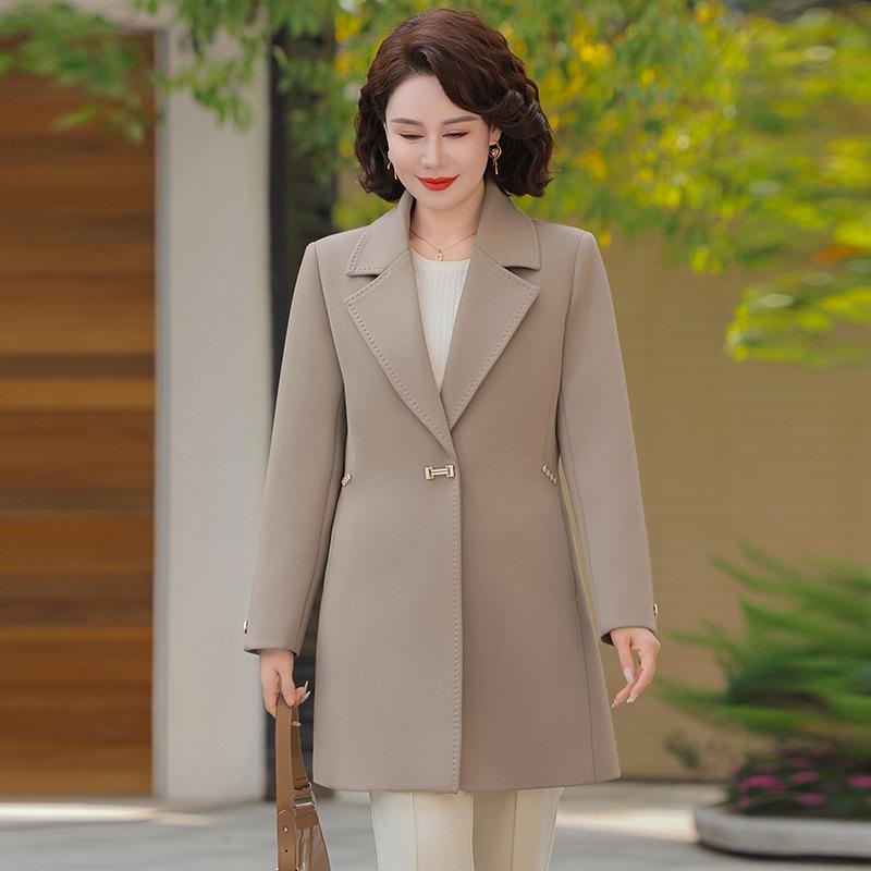 コート レディース スプリングコート ポリエステル アウター ミドル丈 ウエストマーク 無地 韓国風 ゆったり 体型カバー 着痩せ 通勤 きれいめ オレンジ系 ネイビー キャメル グリーン XL 2L 3L 4L 5L