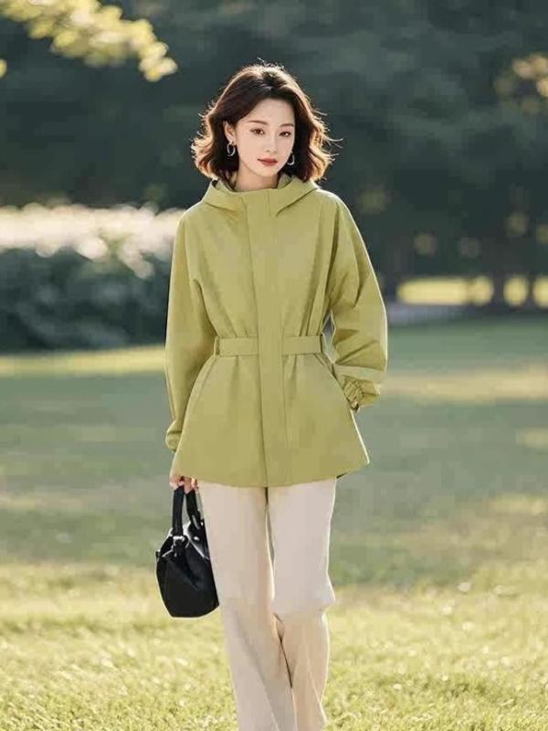 マウンテンパーカー レディース 韓国風 カジュアル ゆったり 撥水 防風 ジャケット アウター 緑 グリーン S M L XL XXL アウトドアウェア 春秋 スプリングコート