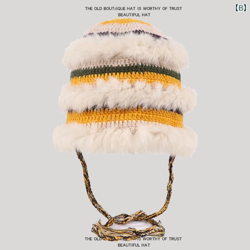 ニット帽 レディース 秋冬 防寒 暖かい ウサギの毛 混 ファッション おしゃれ 小顔効果 グラデーション パープル イエロー グレー ピンク カーキ オレンジ