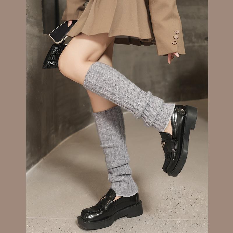 靴下 レディース ソックス レッグウォーマー ウール混紡 秋冬 韓国風 日系 かわいい ロリータ風 冷え対策 防寒 あったか