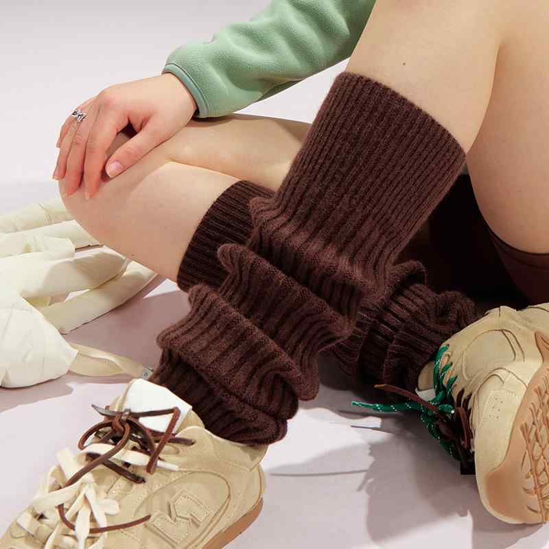 靴下 レディース ソックス 堆堆袜 loose socks ニット 秋冬 レッグウォーマー 韓国風 かわいい 冷え対策 あったか スタイルアップ 美脚効果 黒 白 ブラウン グレー
