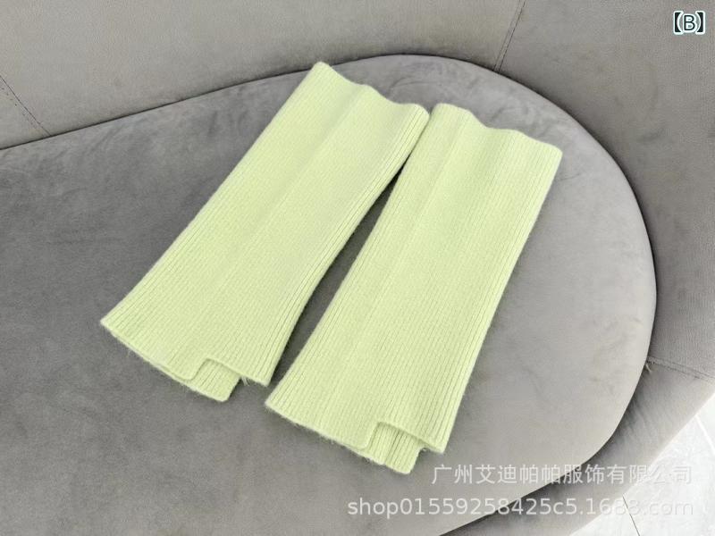 靴下 レディース ソックス ＆ レッグウォーマー 韓国風 デザイン リブ編み 無地 ミドル丈 コットン混紡 秋冬 ブラック ホワイト グリーン