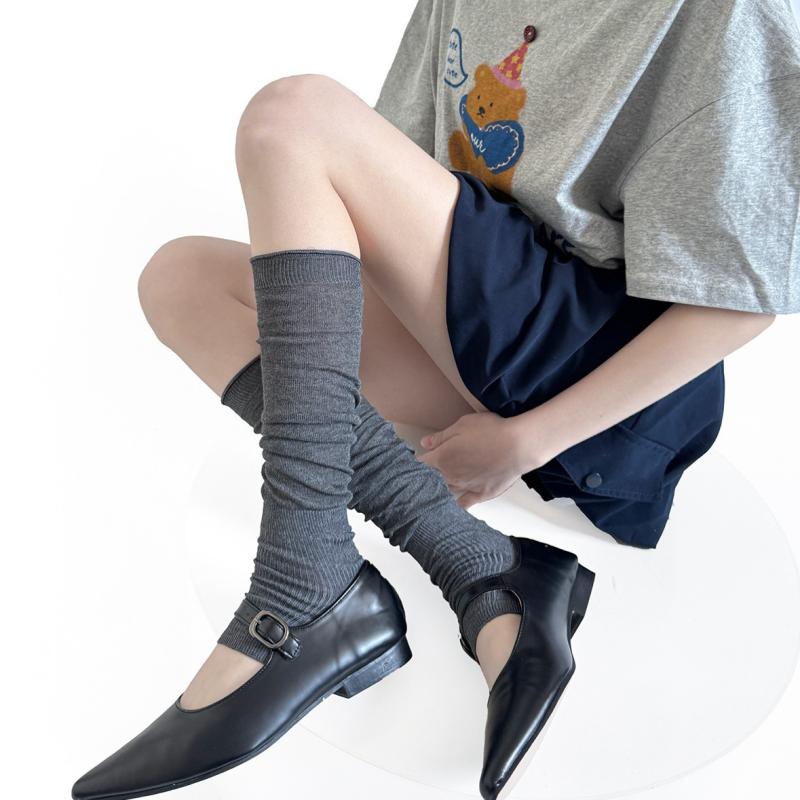 靴下 レディース ソックス レッグウォーマー 春夏 パステルカラー 無地 コットン メロウフリル スパッツ レッグカバー