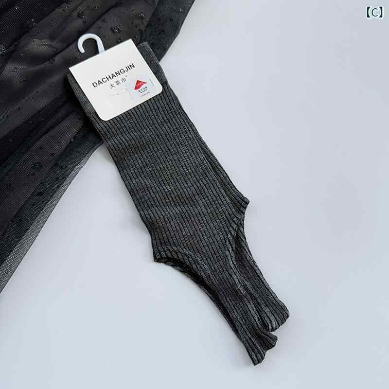 靴下 レディース バレエ風 レッグウォーマー 薄手 春夏 無地 ソックス 婦人 コットン混紡 黒 白 グレー