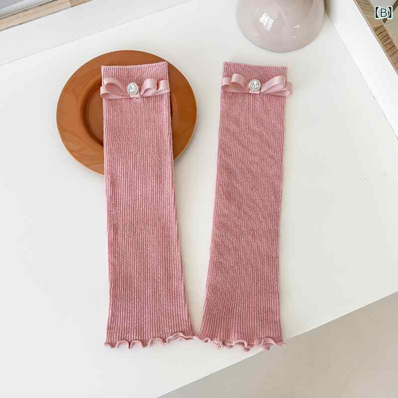 靴下 レッグウォーマー キッズ 女の子 春秋 韓国風 無地 ニット 綿 3歳 4歳 5歳 6歳 7歳 8歳 9歳 10歳 11歳 12歳 通気性 吸汗性 ホワイト ピンク系 ブラウン系 グレー パープル ブラック