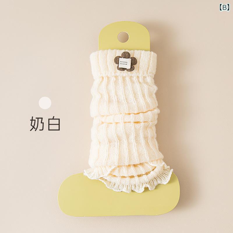 靴下 レディース ソックス 春秋 刺繍 Y2K かわいい 小犬 JK バレエ風 ルーズソックス 花柄 蝶結び ポリエステル ブラック アイボリー