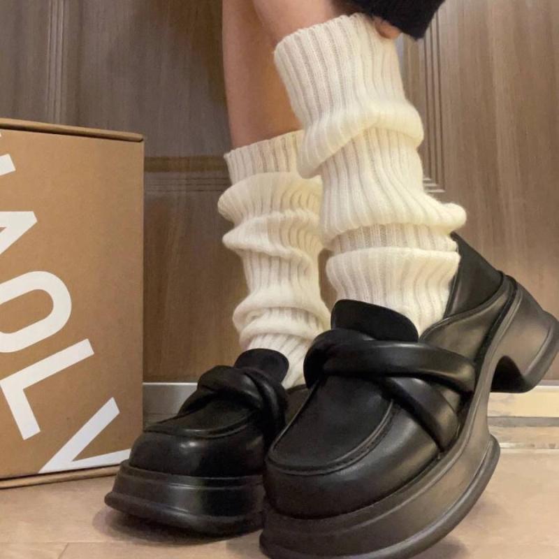 靴下 レディース ルーズソックス JK 制服風 ニット 高筒 リブ編み 春夏秋冬 ボーダー柄 かわいい ガーリー カジュアル スタイル 冷え対策 あったか