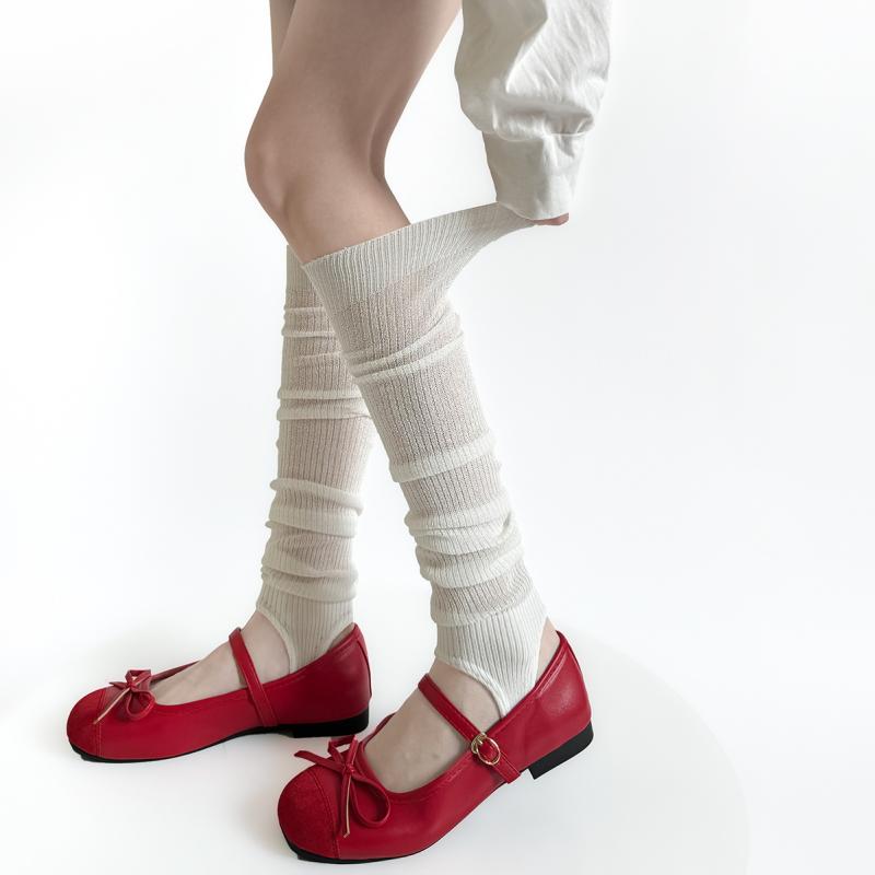 靴下 レディース レッグウォーマー 春夏 接触冷感 薄手 無地 ニーハイソックス 冷房対策 ホワイト ブラック グレー