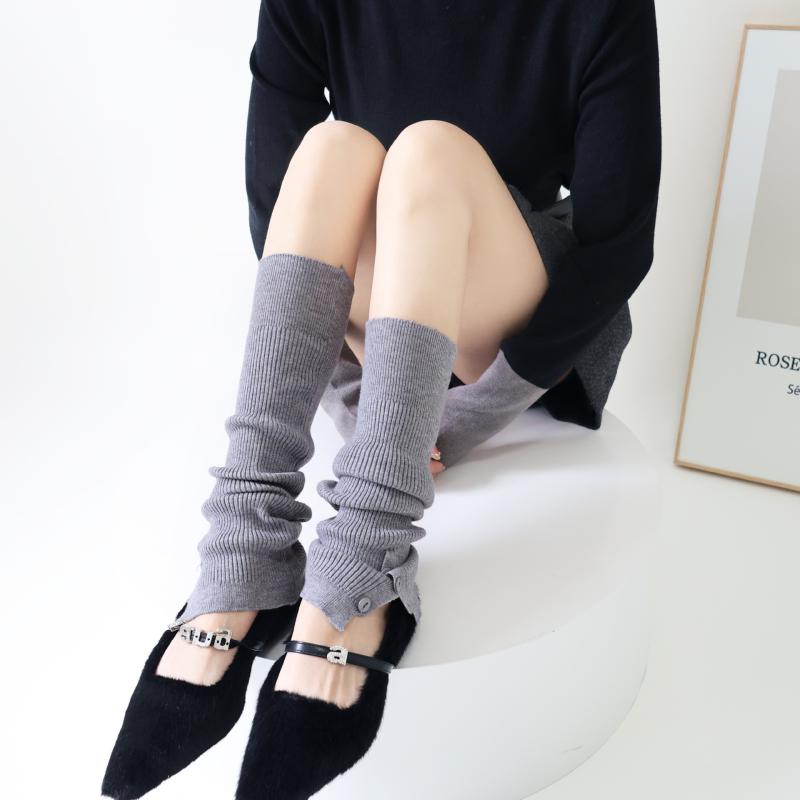 靴下 レディース 秋冬 ウール ニット レッグウォーマー ケーブル編み リブ編み ニーハイ あったか 冷え取り 冷え対策 ホワイト ブラック グレー ブラウン