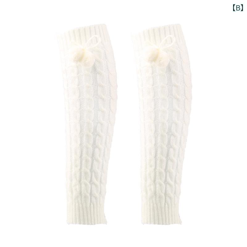 レッグウォーマー レディース 秋冬 厚手 ニット 保温 ソックス ケーブル編み ミドル丈 ブラック ホワイト ピンク系 かわいい 冷え対策