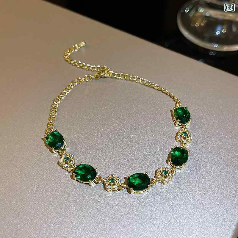 ブレスレット レディース 抽拉式 ジルコニア エメラルド 超キラキラ バングル 高見え 親友 アクセサリー 真鍮 電気メッキ加工 ゴールド シルバー 花柄 リーフ ハート ドロップ 幾何学模様