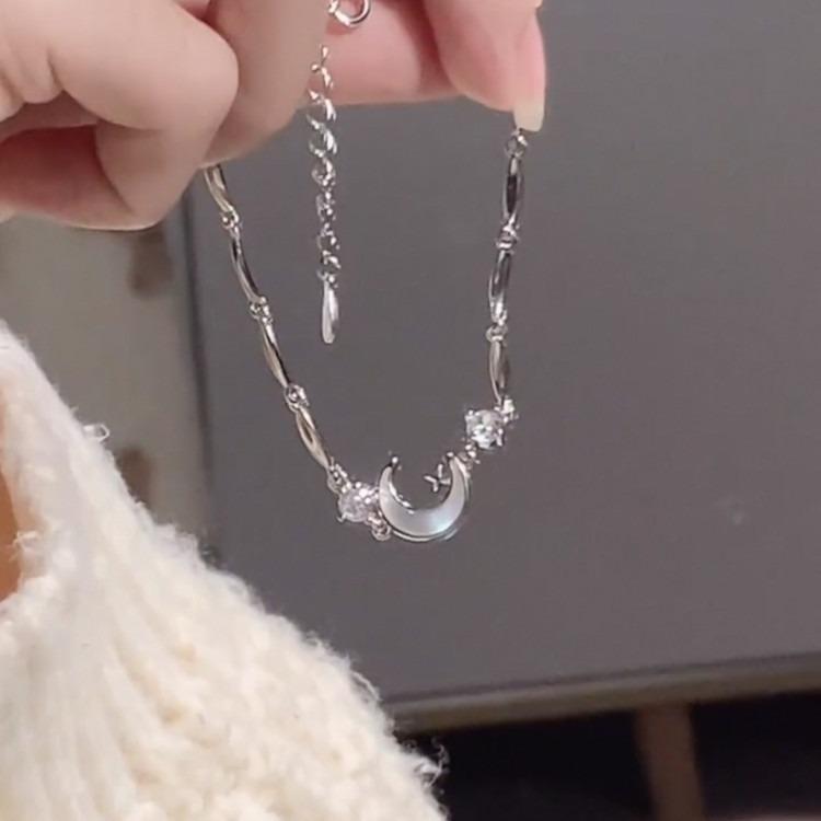 ブレスレット レディース 星 月 白金色 ローズゴールド 貝母 シェル 幾何学模様 ジルコニア ins風 個性的 エレガント 高級感 手作り 腕飾り