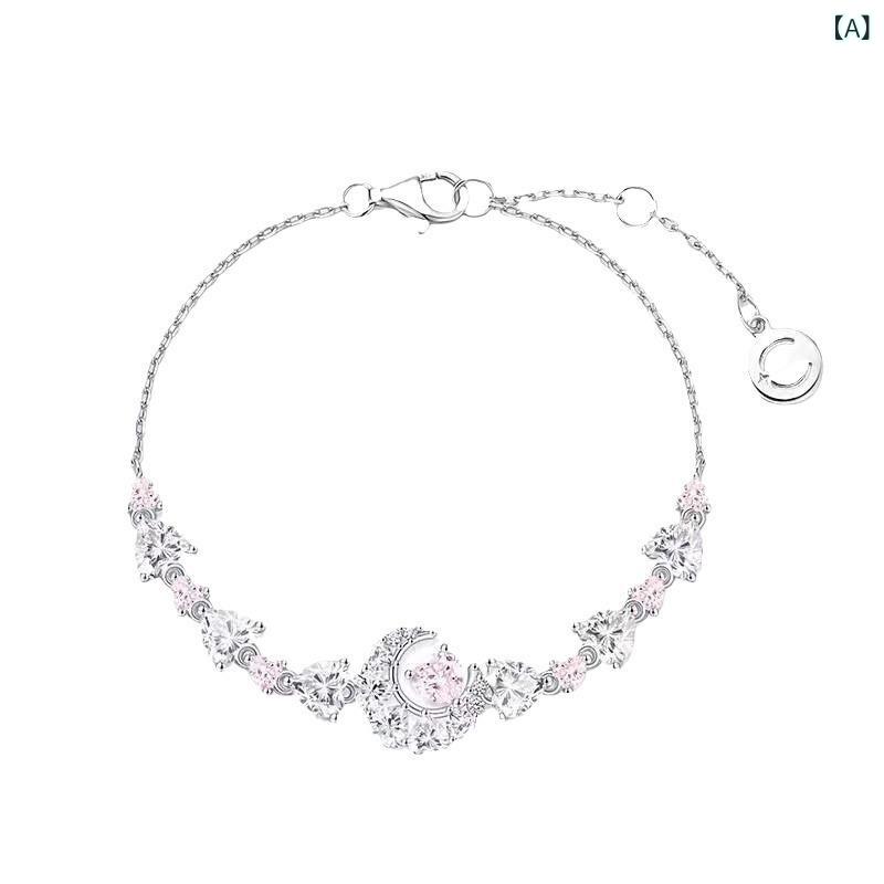 ブレスレット レディース 女性用 ハート 月 星 モチーフ 幾何学模様 スタイル ギフト 贈り物 プレゼント 電気メッキ加工 銅製