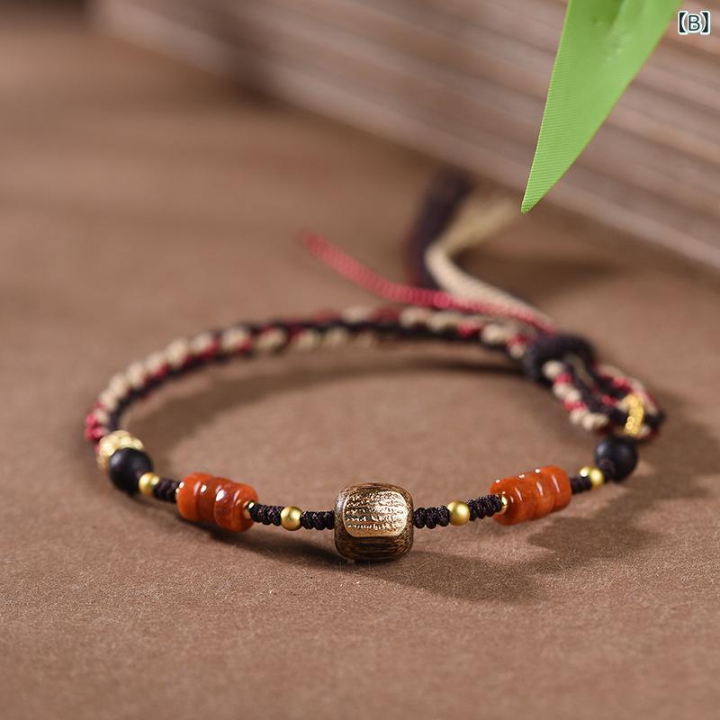 ブレスレット レディース 青金石 手編み 民族風 新中式 文創 アクセサリー 手作り ハンドメイド