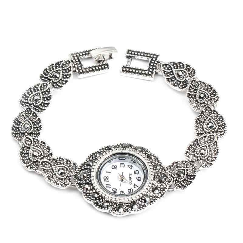 ブレスレット レディース 女性用 レトロ 合金 電気メッキ加工 ハート 古代銀色 ヨーロッパ 南米 中東 キラキラ