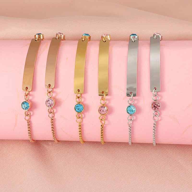 ブレスレット レディース メンズ ステンレス ペア ハート U字型 幾何学模様 刻印 調整可能 誕生石 ペンダント付き スチールカラー ローズゴールドカラー 電気メッキ加工 かわいい おしゃれ カップル 記念日 誕生日 恋人 友達 ギフト プレゼント