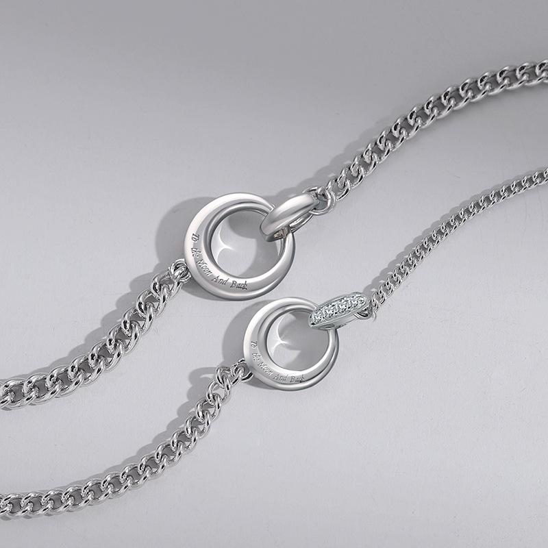 ブレスレット メンズ レディース ペア ダブルリング 幾何学模様 銅製 電気メッキ加工 カップル 恋人 記念日 ギフト ファッション小物