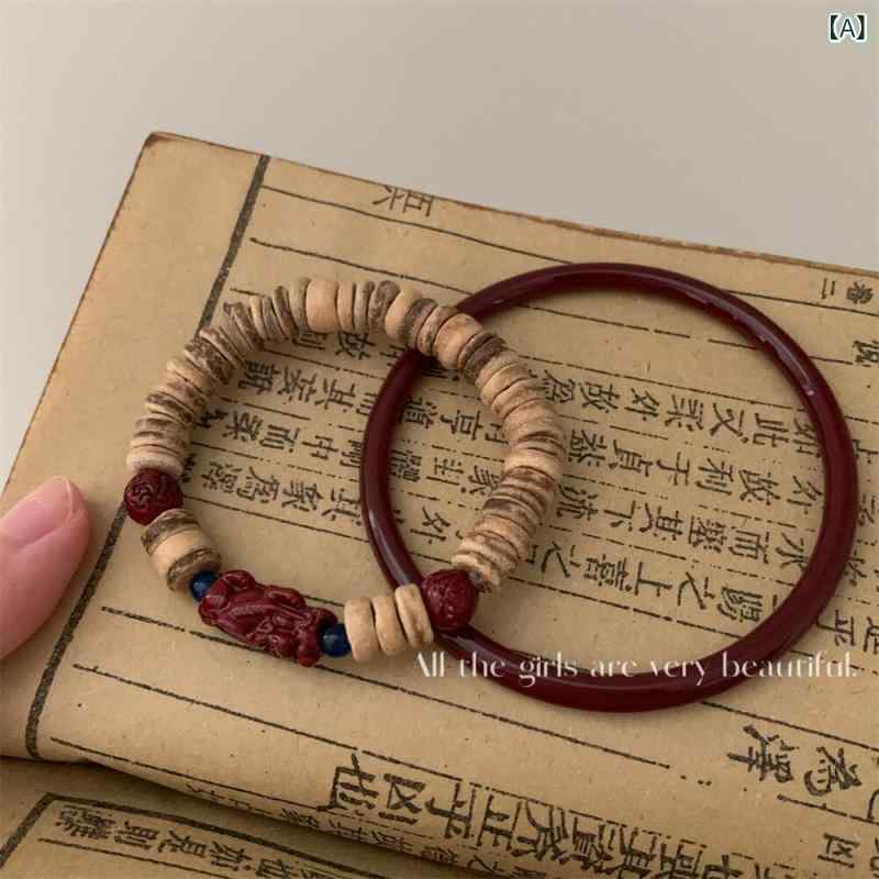 ブレスレット レディース 新中式 ココナッツ 串珠 セット レトロ エレガント おしゃれ アレルギー対応 ..