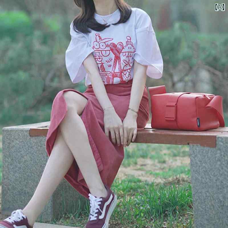 セットアップ レディース きれいめ スカートスーツ 半袖ブラウス ロングスカート 2点 セット オフィスカジュアル 通勤 フェミニン 春夏(4)