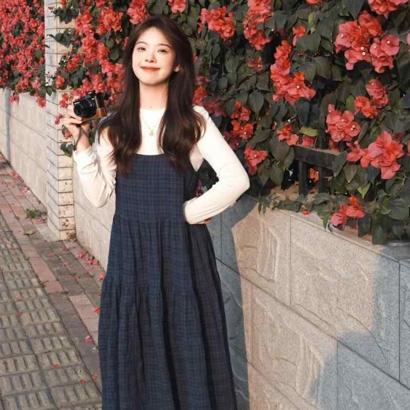 ワンピース レディース 韓国風 レトロ マカロンカラー ゆったり かわいい キャミソールワンピース 長袖トップス セットアップ ポリエステル 春夏 通勤