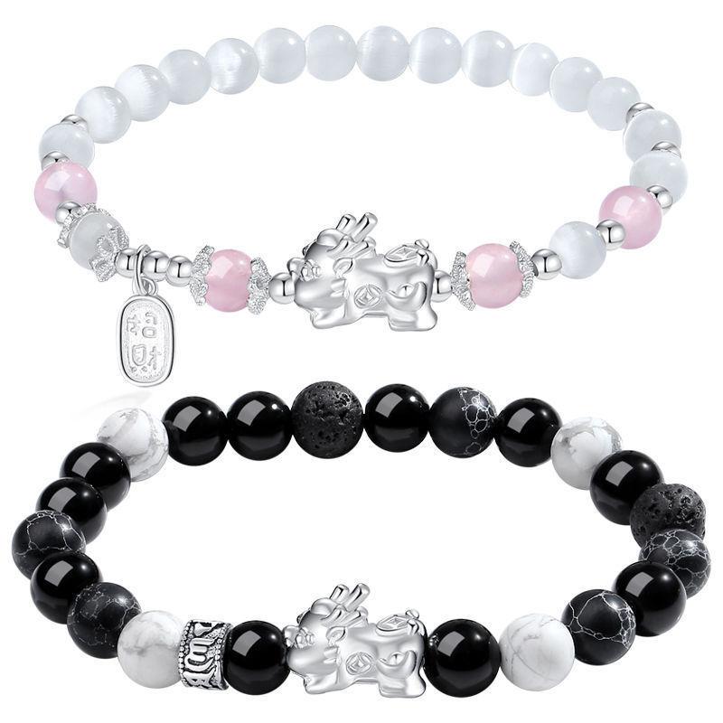 ・素材: 黒曜石・スタイル: カップル・デザイン: その他・対象: ペア・カラー: 999貔貅（メンズ）、999貔貅（レディース）、黒曜石貔貅合金版、白猫眼貔貅合金版・属性: 貔貅・商品カテゴリ: ブレスレット・加工方法: ハンドメイド・テ...