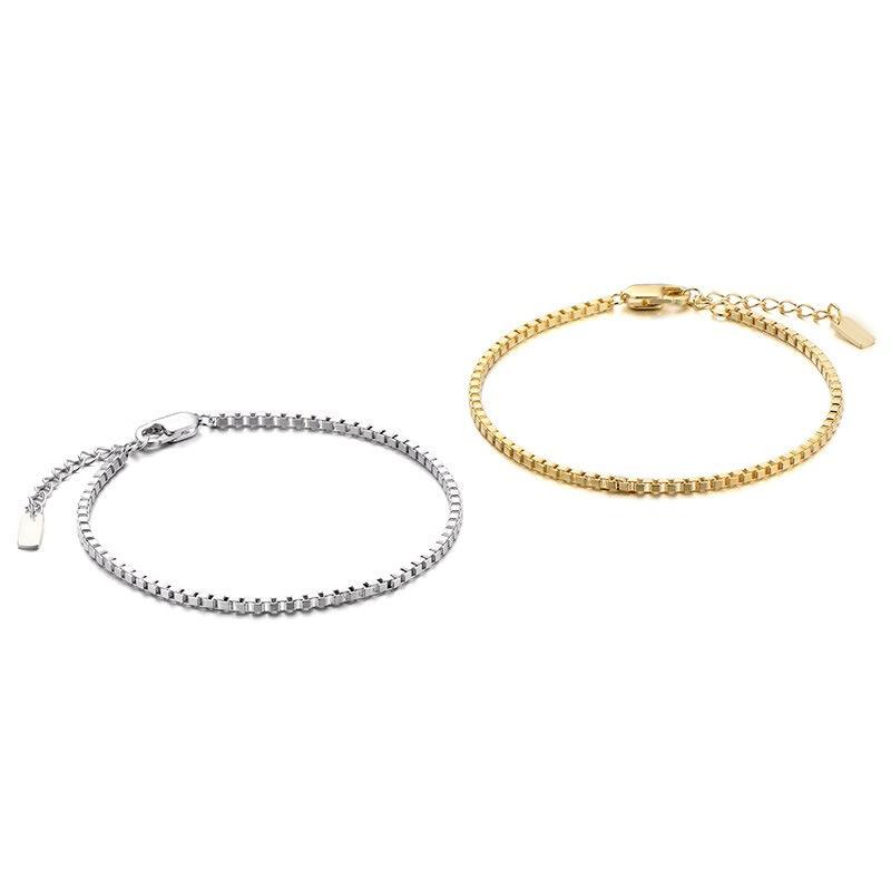 ブレスレット メンズ レディース チタン鋼 喜平 チェーンボックス シンプル ペア 男女兼用 手作り ステ..