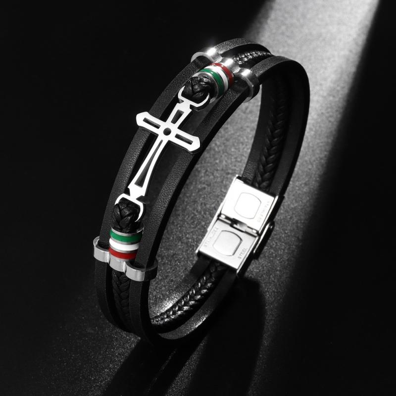 ブレスレット メンズ 男性用 チタン鋼 楽器 ギター ヒップホップ ミュージック 風 レトロ 黒 ブラック ..