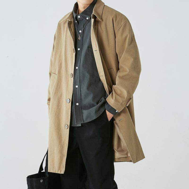コート メンズ カーキ色 cityboy カジュアル トレンド 帅气 シンプル 通勤 薄手 秋