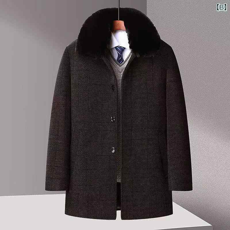 コート メンズ 男性用 秋冬 シニア 紳士服 ウール 毛皮襟 裏起毛 厚手 防寒 あったか 暖かい ビジネス カジュアル shadowtail-10431424 シャドーテール サンプル画像3