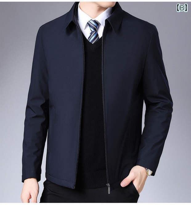 ジャケット メンズ 男性用 アウター 秋冬 ビジネス 普段使い カジュアル 立襟 紳士 シニア 多ポケット ブラック 紺色 カーキ shadowtail-10431372 シャドーテール サンプル画像3