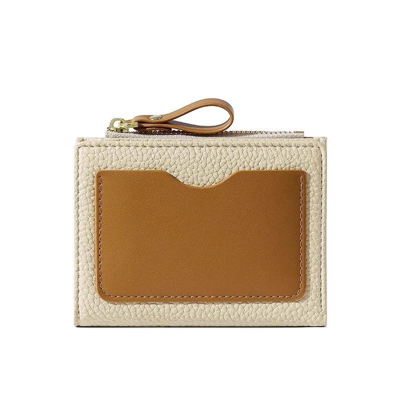 財布 レディース 女性用 ウォレット ファッション小物 コンパクト ミニ財布 二つ折り財布 バイカラー 配色 コインケース カード入れ PUレザー