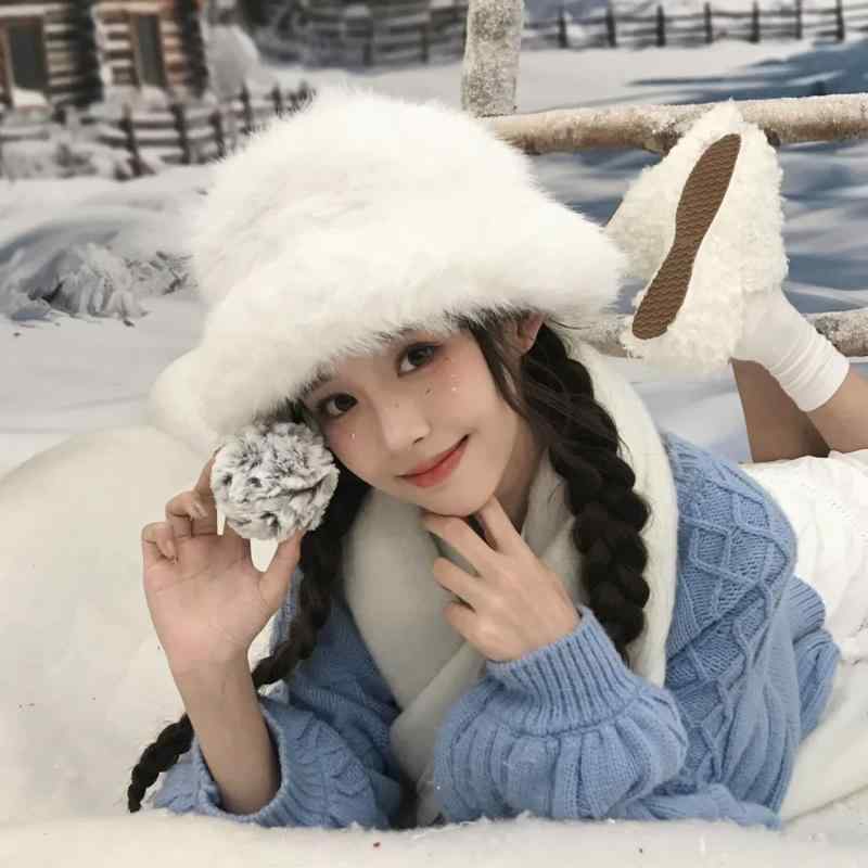 帽子 レディース 秋冬 バケットハット 韓国風 小顔効果 防寒 保温 耳当て付き ハット 白色 灰色 カーキ色 黒色 ピンク色 ベージュ 霧霾ブルー あったか かわいい ふわふわ もこもこ