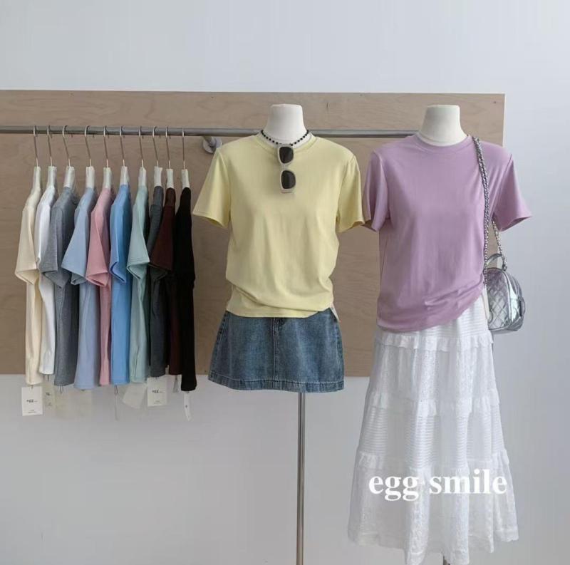 Tシャツ レディース 半袖 ラウンドネック 無地 スリムフィット トップス 粘胶纤维 接触冷感 伸縮性 カットソー カジュアル かわいい 春夏 蜜瓜黄 豆绿 奶杏 中灰 白色 黒色 雾霾藍 樱花粉 亮藍 粉紫色 深灰 コーヒー色