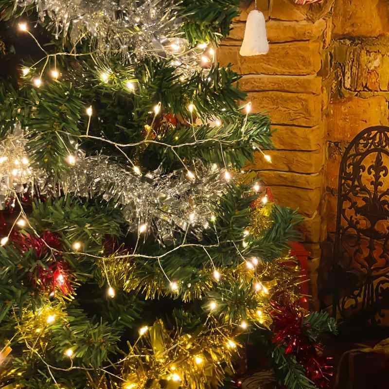 LED イルミネーションライト クリスマスツリー 装飾ライト ストリングライト 星型 銅線 暖白色 イベン..