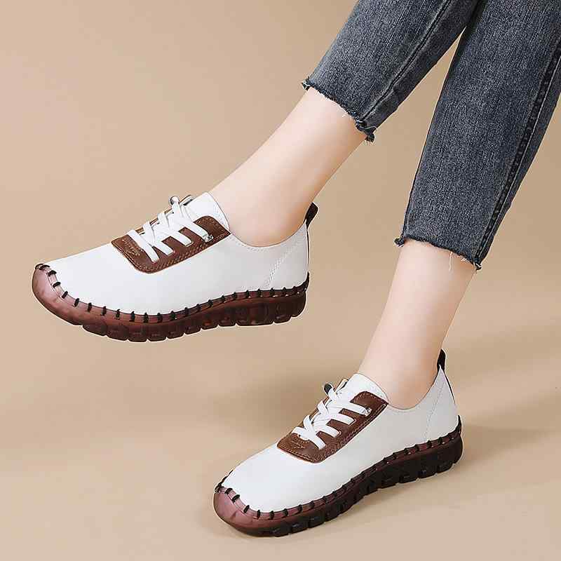 スニーカー レディース 厚底 ローカット カジュアル 紐 春秋 スポーティー 白 黒 軽量 普段使い 通学 運動靴