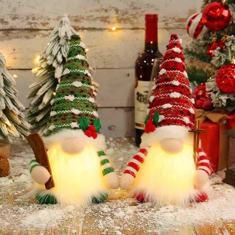 クリスマス オーナメント 光る 雪そり 人形 ぬいぐるみ ノーム サンタクロース 飾り 置物 クリスマス雑貨