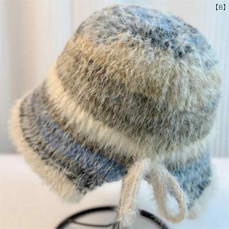 帽子 レディース 秋冬 バケットハット 韓国風 かわいい ふわふわ あったか 保温 アウトドア カジュアル ハット ブラック ブルー カーキ ブラウン グリーン