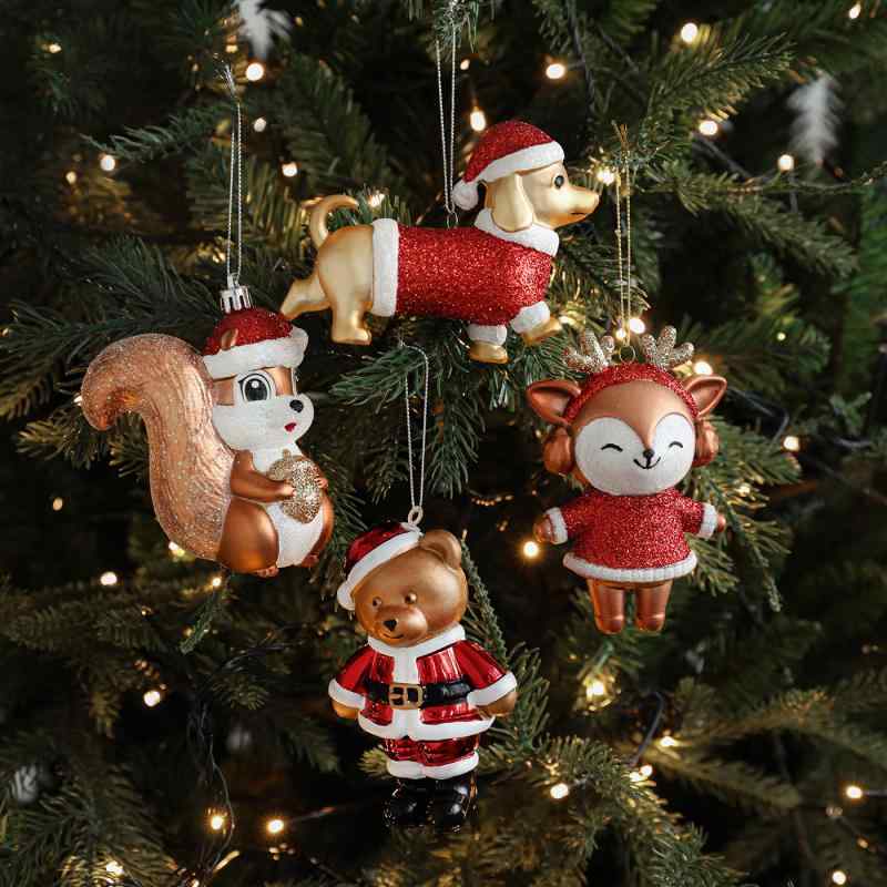 乐天商城 - クリスマス オーナメント キラキラ ラメ グリッター プラスチック 飾り 窓 飾り付け 狐 小熊 犬 松鼠 クリスマスハウス 電車 車 カップ ジンジャーブレッド