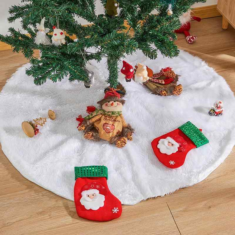 乐天商城 - クリスマスツリースカート 78cm 90cm 120cm クリスマス飾り ポリエステル製 白色 無地 ぬいぐるみ製 韓版 カートゥーン 欧米風 モダン シンプル