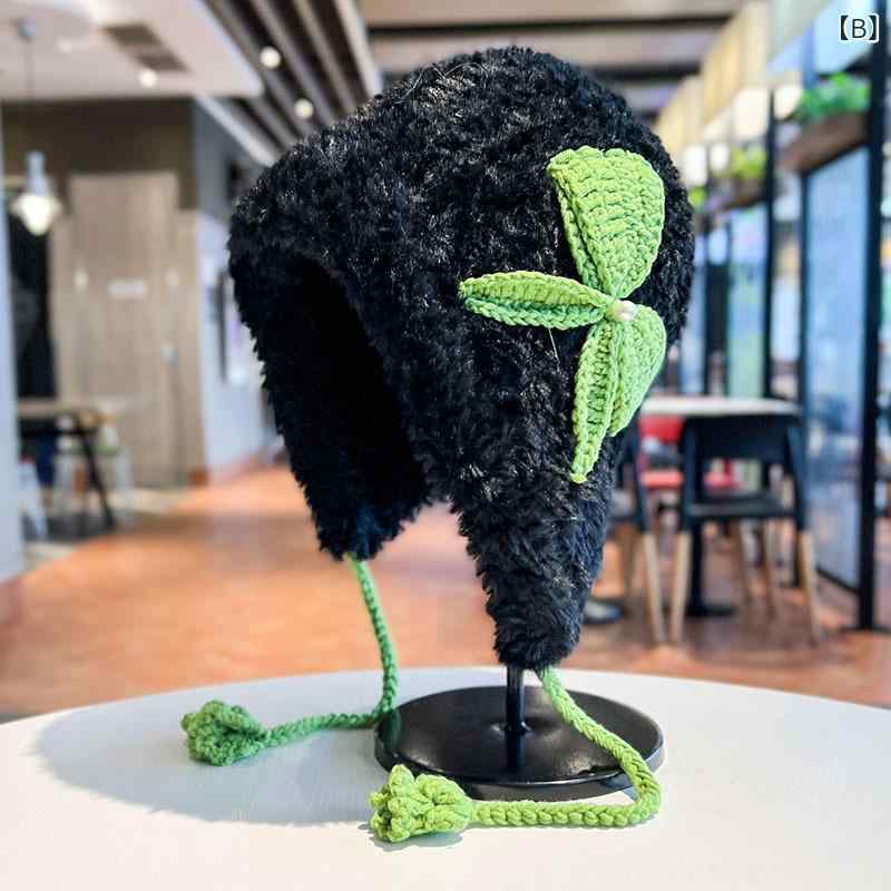 ニット帽 レディース 秋冬 厚手 防寒 保温 蝶結び 大頭 暖かい ニット帽子 女性用 カーキ ブラック グレー ベージュ