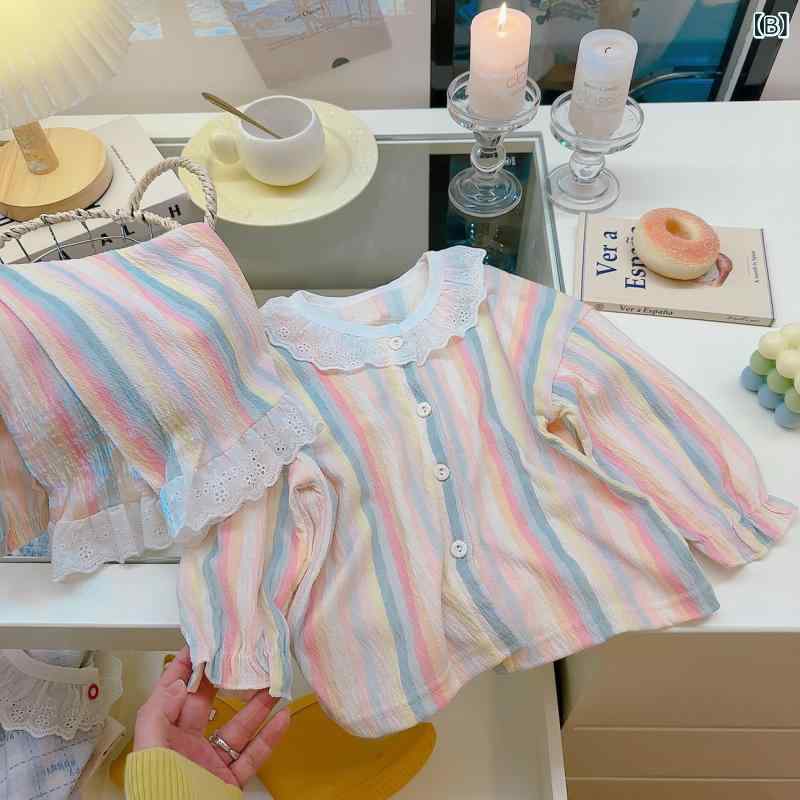 子供服 ベビー パジャマ 上下セット 春夏 レース 花柄 コットン カーディガン 部屋...