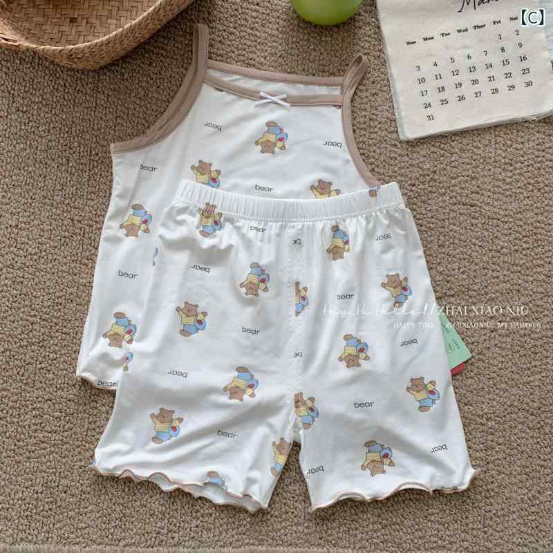 子供用パジャマ 女の子 薄手 半袖トップス ショートパンツ 上下2点セット ルームウェア 春夏 秋 接触冷感 吸湿速乾 かわいい 部屋着