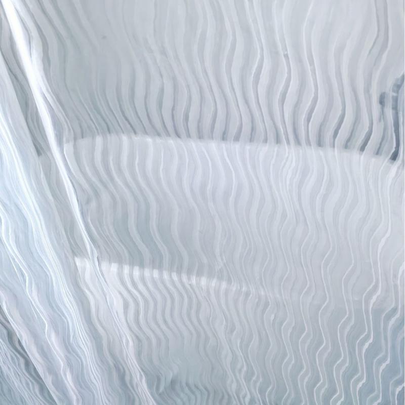 カーテン 浴室用 間仕切り 3D 水波紋 厚手 PEVA 防カビ加工 幅180cm 高さ180cm 幅200cm 高さ180cm