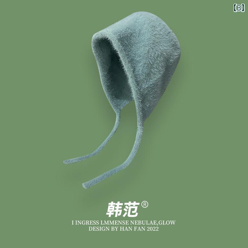 帽子 レディース 秋冬 かわいい 暖か 防寒 学生 韓国風 耳当て付き キャップ おしゃれ 毛糸 散歩 旅行 女性用 グリーン ブルー ブラック アイボリー コーヒー ベージュ グレー ピンク ワインレッド