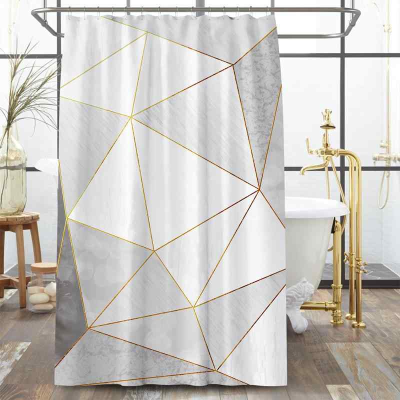 カーテン 大理石柄 3Dデジタルプリント 防水 ポリエステル 浴室 間仕切り シャワーカーテン 北欧風