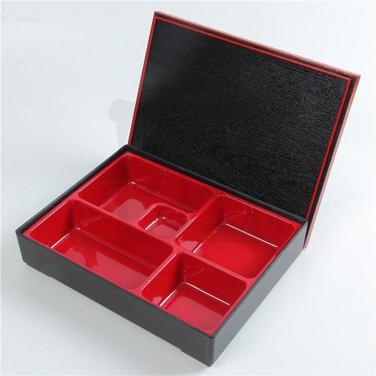 弁当箱 レディース キッズ 五格 耐熱 プラスチック製 寿司弁当箱 和風 赤色 スクエア型 大人 ビジネス ..