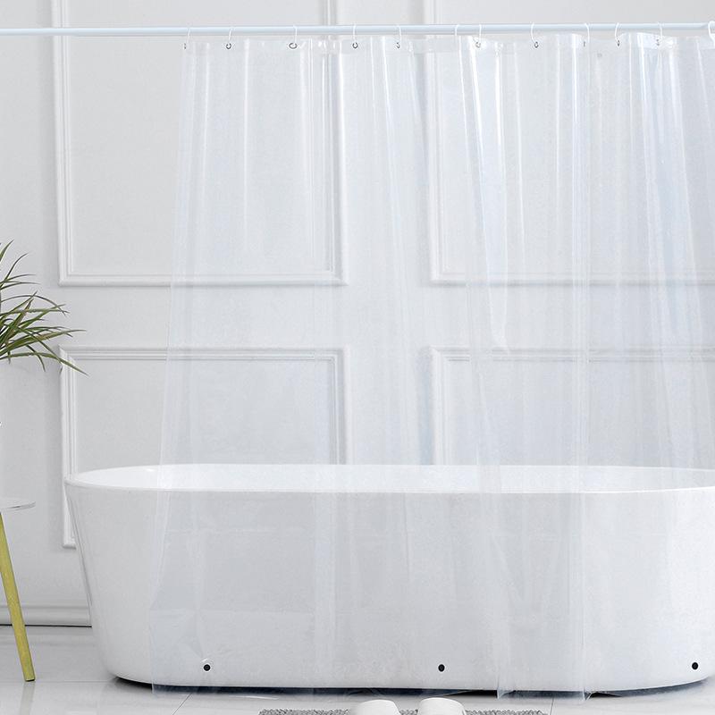 カーテン レディース バスカーテン 防水 間仕切り 透明 マグネット付き シャワーカーテン PEVA製 浴室 洗面所 脱衣所