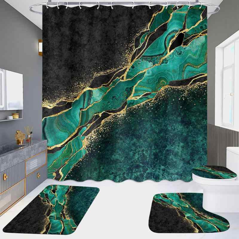バスカーテン 浴室用カーテン 間仕切り ポリエステル 大理石柄 防水 シャワーカーテン 風呂カーテン バスルーム