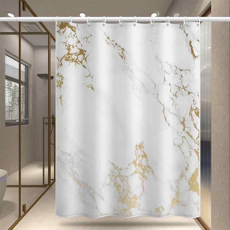 シャワーカーテン 防水 防カビ加工 厚手 大理石柄 バスカーテン 間仕切り 北欧風 ポリエステル製 遮光 浴室 目隠し