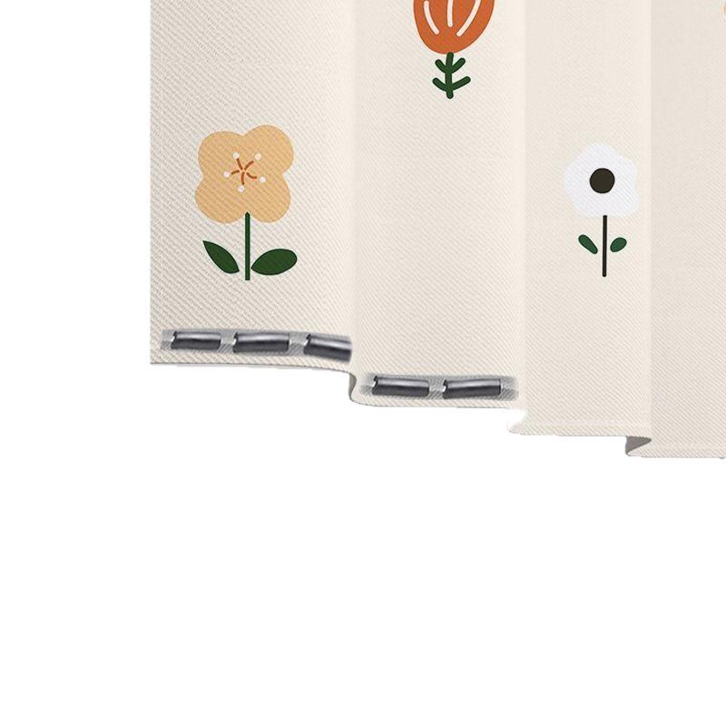 カーテン 浴室用 防水 シャワーカーテン セット ポリエステル製 間仕切り 速乾 撥水 厚手 かわいい 花柄 フルーツ柄 チェック柄 収納绑带 フック付き